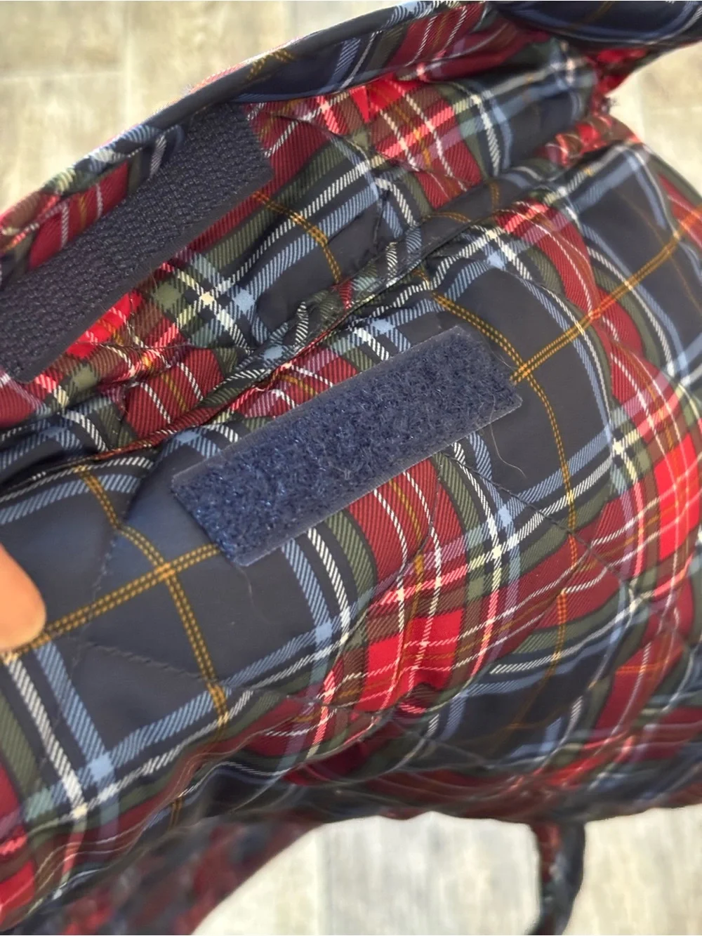 St. John’s Bark Quilted Plaid Dog Coat Jacket - Red & Navy XXL